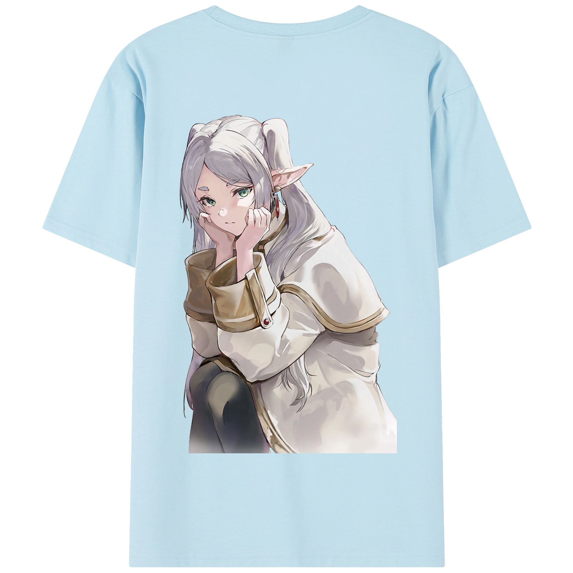 （画像用） 葬送のフリーレン Frieren 綿100％半袖Tシャツ（背面プリント）